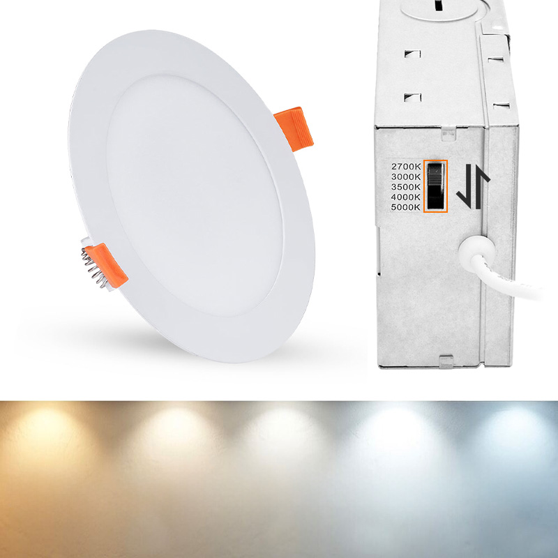 ETL 3Ct 5Ct Modern Aluminum LED SMD2835 Panel Ceiling Light Downlight with Junction Box IP44 Rating for Home Office AC100-277V