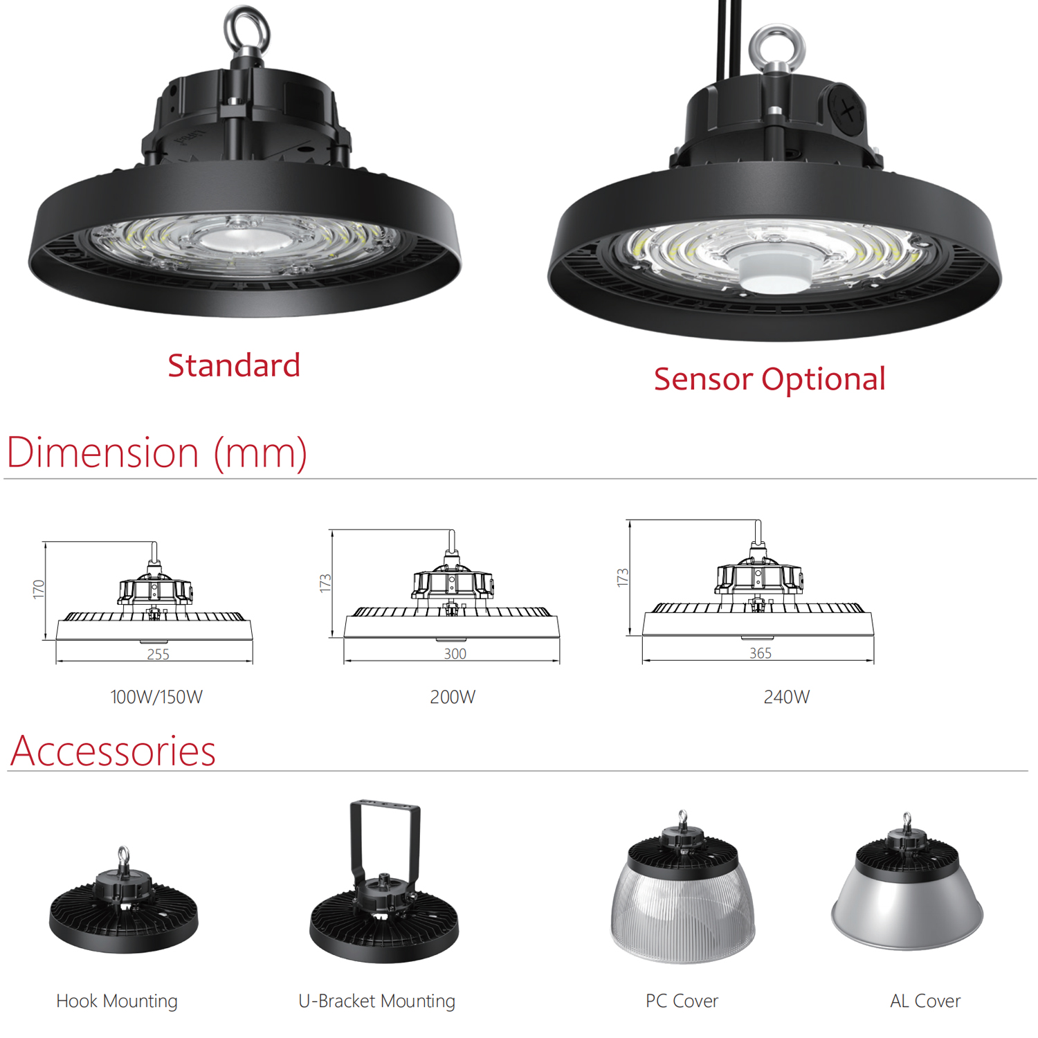 Led High Bay Lights Us Warehouse Switch Power Adjustable Dimmable High Bay Light Led 100W 200w Warehouse Lighting