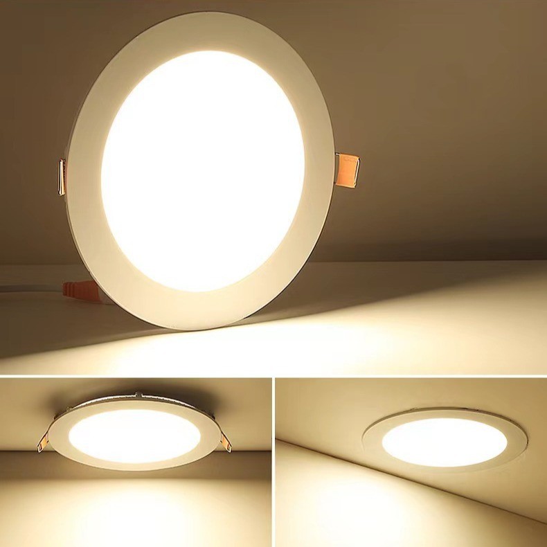 Modern Ultra Slim Recessed Round &amp; Square LED Panel Light IP20 Eco-Friendly 3000/4000/6500K Home Office Mall Lighting Aluminum 3