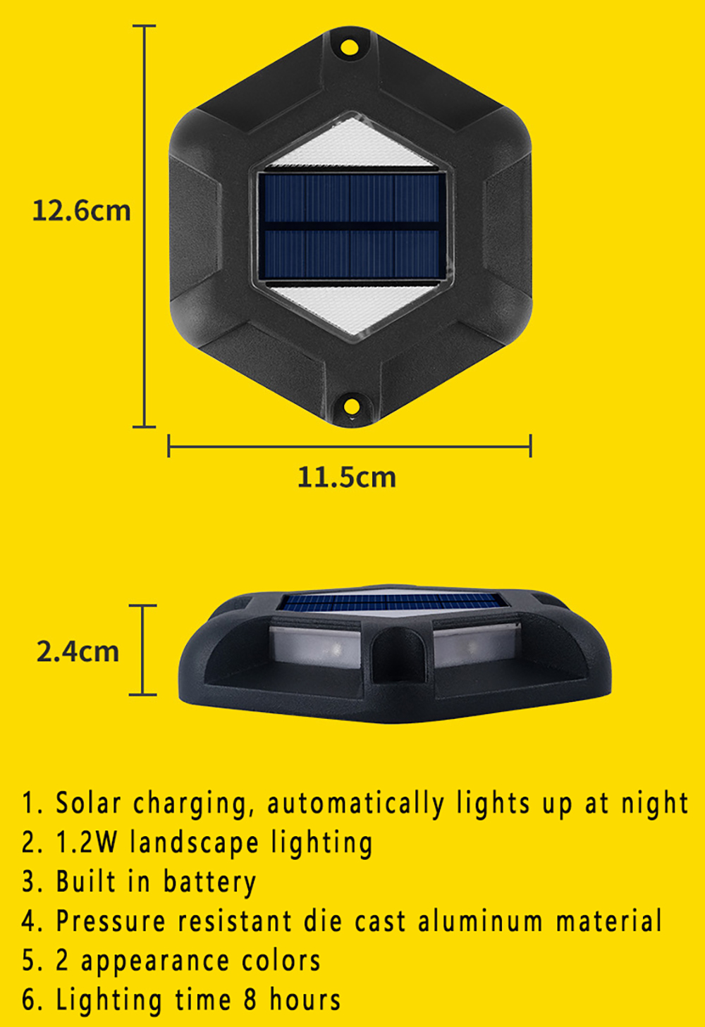 IP67 1.2W Outdoor Garden Solar Room Type Underground in Ground Courtyard Walkway Driveway Buried Lamp Lights