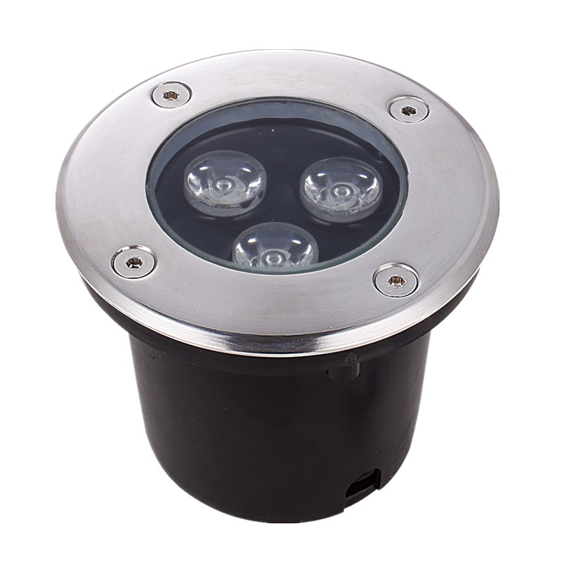 IP65 Waterproof Ss 3w 100mm Floor Recessed Deck Inground Spotlight Outdoor Landscape Ground Buried Lamp Led Underground Light