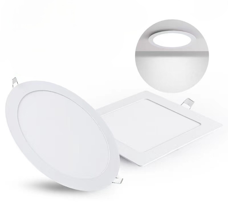 Modern Ultra Slim Recessed Round &amp; Square LED Panel Light IP20 Eco-Friendly 3000/4000/6500K Home Office Mall Lighting Aluminum 3
