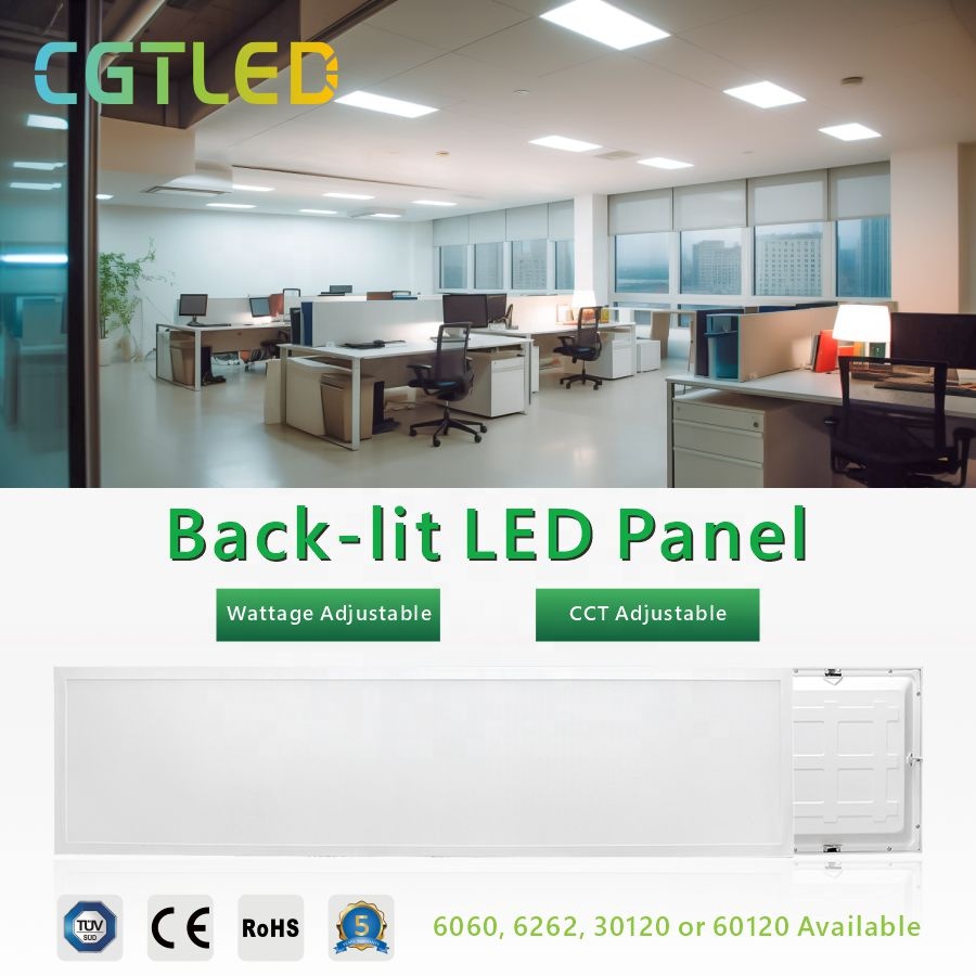 Office Low Energy Consumption 27w 36w 40w Panel Lights 60x60 CCT Selectable Ceiling Recessed Mounted Led Panel Light