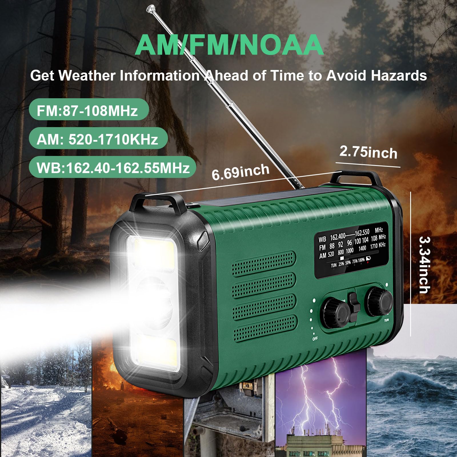 Hot Sale Hand Crank Self Powered Solar Emergency Survival Radios With 3 LED Flashlight 20000mah Power Bank Smart Phone Charger