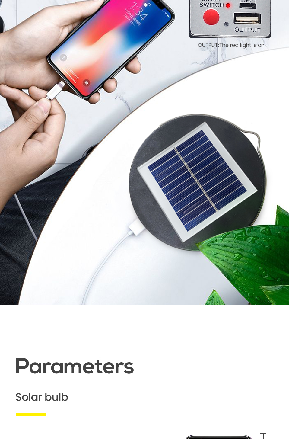 NEW Waterproof Outdoor Solar Camping Light Bulb Lantern Solar Powered Battery USB Rechargeable Portable Handheld Emergency Light