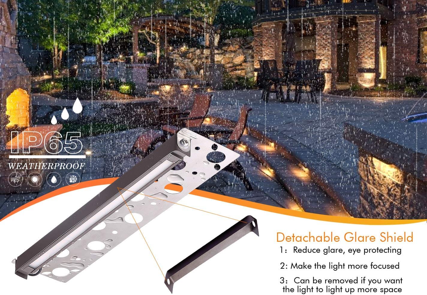 Easy Installation 7 Inch 12inch 3CCT Modern Retaining Wall Garden Paver Step Led Lights Hardscape Lighting 12-24 AC/DC