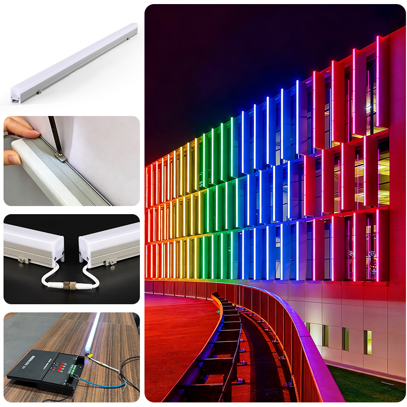 Outdoor Led Wall Linear Light Building Lighting Landscape IP65 Waterproof Dmx Rgb Exterior Neon Pixel Tube Strip