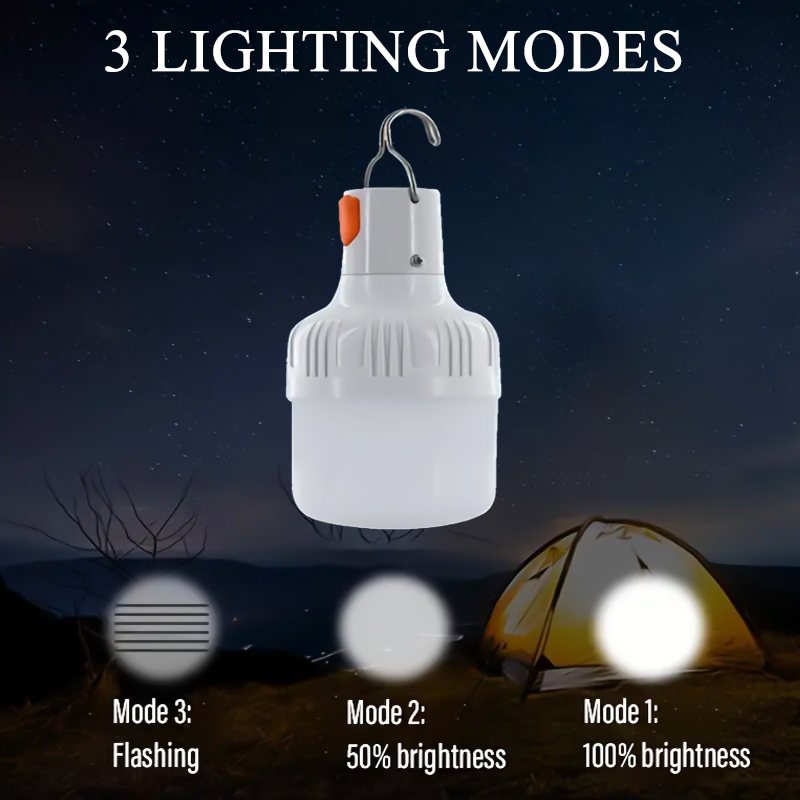 High-Power Rechargeable LED Camping Light Portable Hanging Outdoor Emergency Bulb For Tent Hiking Fishing