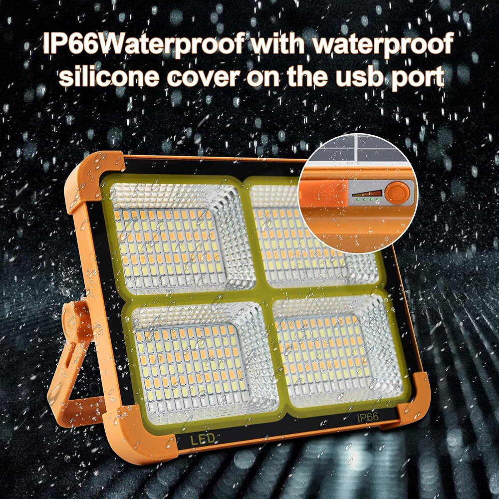 Outdoor Camping Garden LED Lamp Work Solar Light Night Market Stall Portable USB Rechargeable 7200mAh Emergency Light IP66 CE