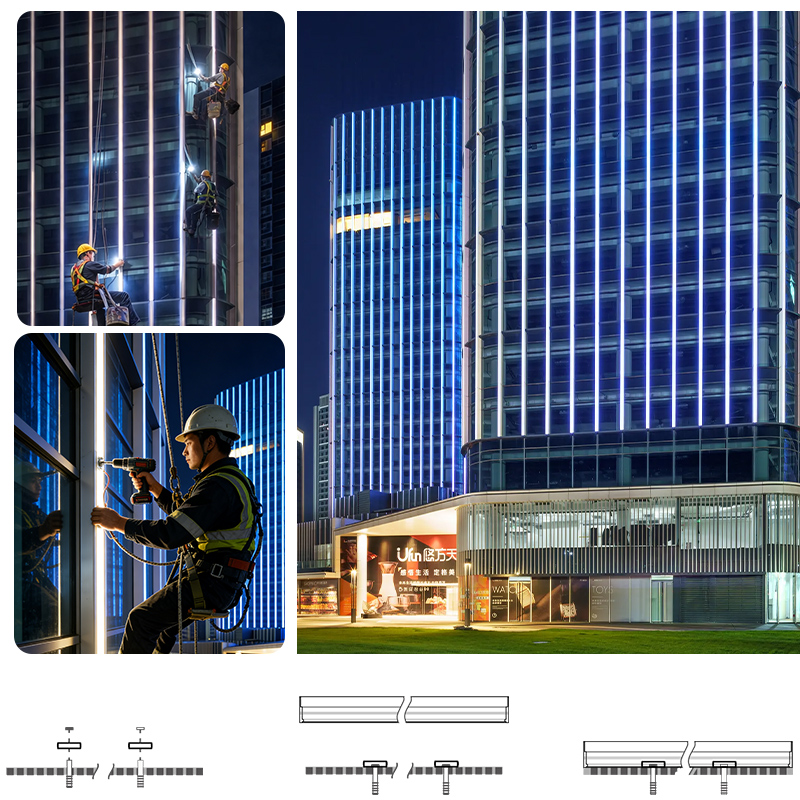 Outdoor Led Wall Linear Light Building Lighting Landscape IP65 Waterproof Dmx Rgb Exterior Neon Pixel Tube Strip