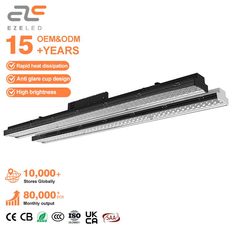 Track Type Commercial Customize Adjustable Angle Aluminum 170lm/w 40W SMD2835 Led Track Linear Light