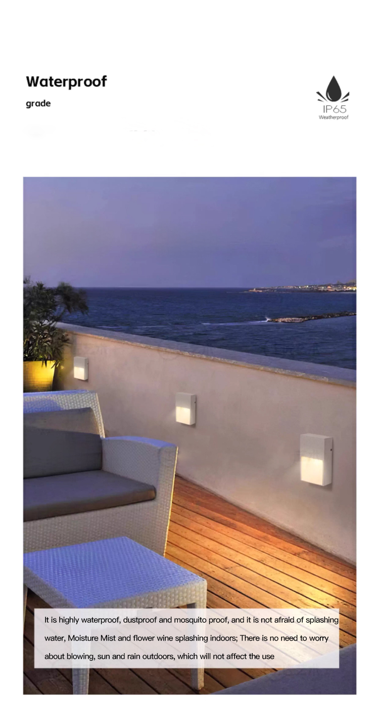 Factory Custom Square Cement Outdoor Wall-mounted Step Light Architectural Outdoor Wall Light Outdoor Pathway Wall Light