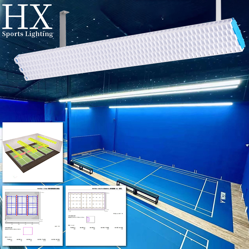 HuaXiang Indoor Anti-glare Badminton Court Lights Gym Basketball Hall Lights Tabletennis Pickleball Court Linear High Bay Light