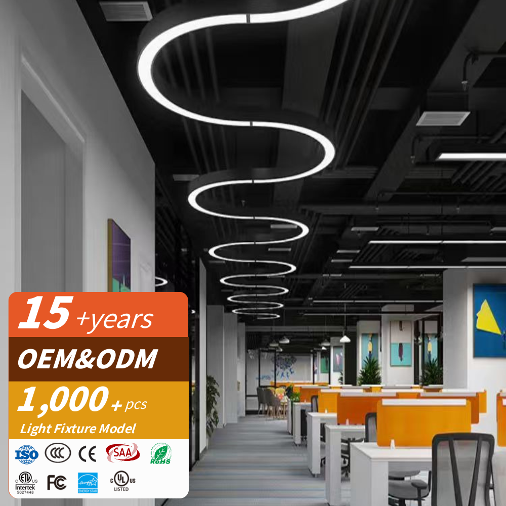 RONSE Modern Home Office Gym 30W Suspension Aluminum Alloy LED Ceiling Linear Lighting High Brightness Dimmable 5-Year Warranty