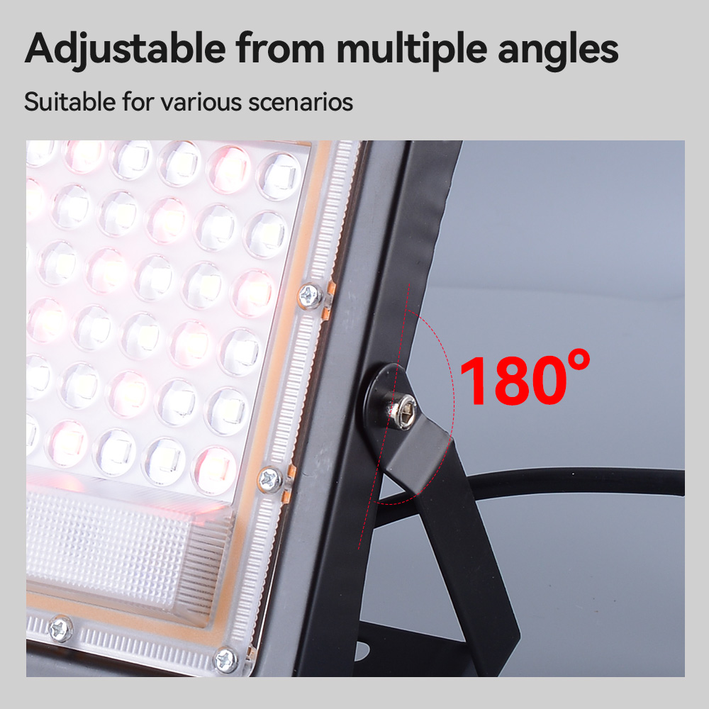 Modern Led RGB Flood Light Iron 50w/100w High Heat Dissipation 185v-265V Adjustable for Outdoor Courtyard &amp; Street Floodlight