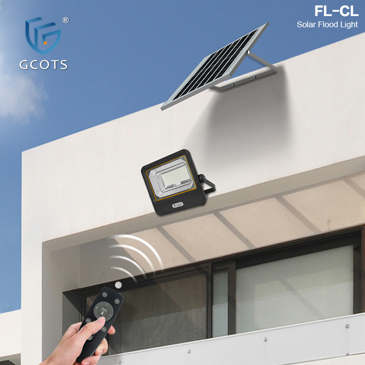 GCOTS CE Certified 50W IP65 Solar Flood Light Outdoor ABS+Glass LED Daylight 5000K 90 Beam Angle 2-Year Warranty