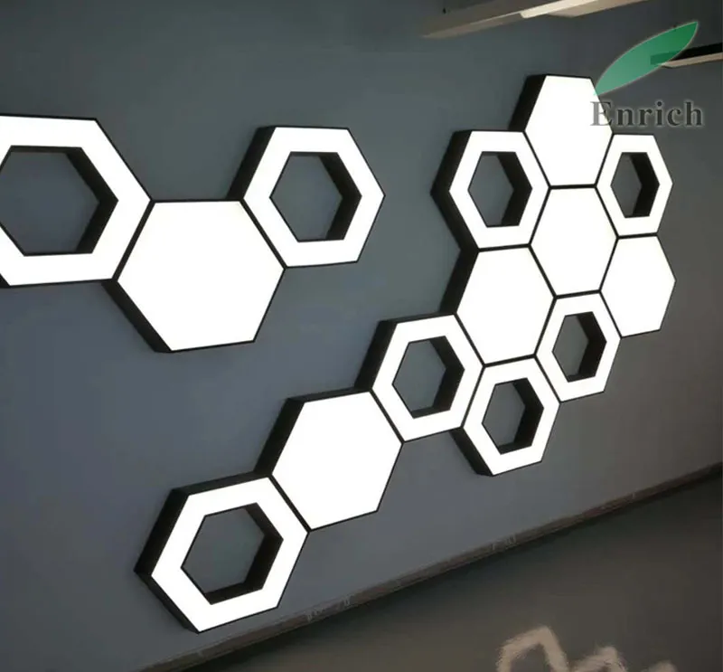 Cool White 6000K Hexagonal LED Pendant Light with Customized Design