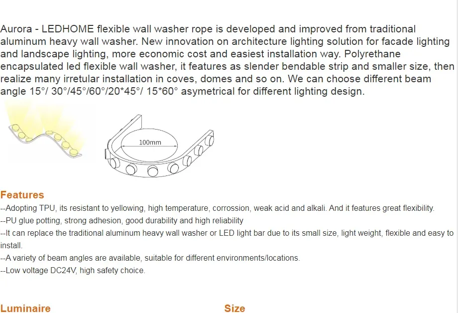 Flexible Wall Washer Aurora-Pixex RGB