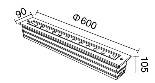 Recessed Hardscape in Ground Light Hot Selling Best Outdoor Linear Lights LED Light Bar Aluminum CE, Rohs 12W