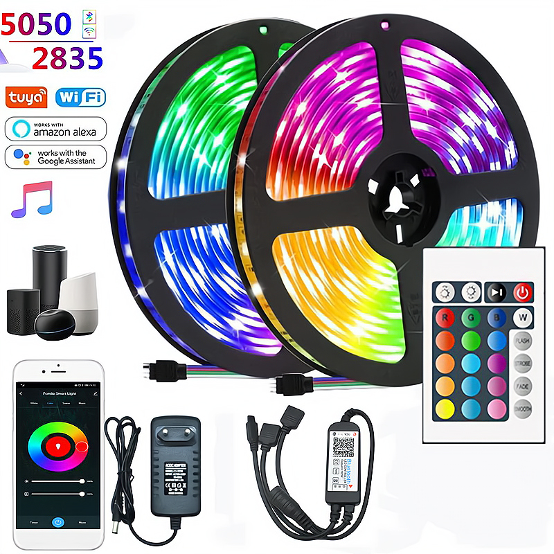 Smart RGB LED Strip 5050/2835 PVC USB Waterproof IP65 RF Remote Music Sync Room &amp; Outdoor Lighting Flexible