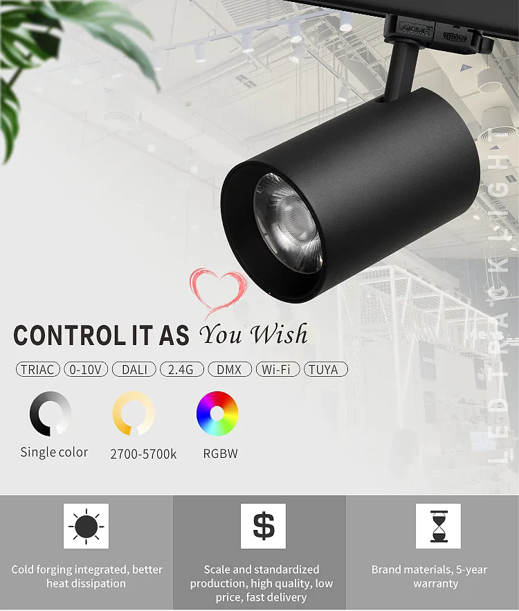 25W Dimmable Halo LED Spot Light Track Lighting