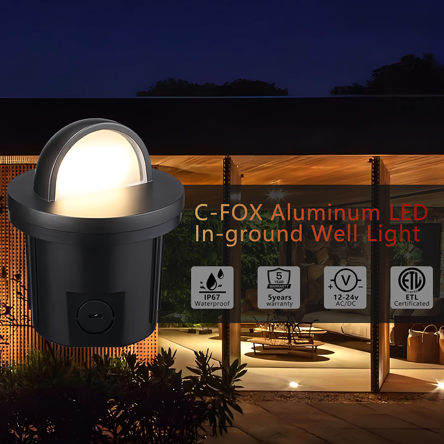 New Design Waterproof Buried Die-cast Aluminium 12v AC/DC 1800K-5000K LED In-ground Underground Landscape Well Lights