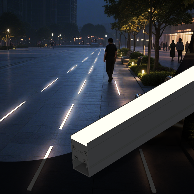 LED Linear In-Ground Stair and Step Light Aluminum &amp; Glass Body IP66 for Outdoor Garden Park Landscape Lighting
