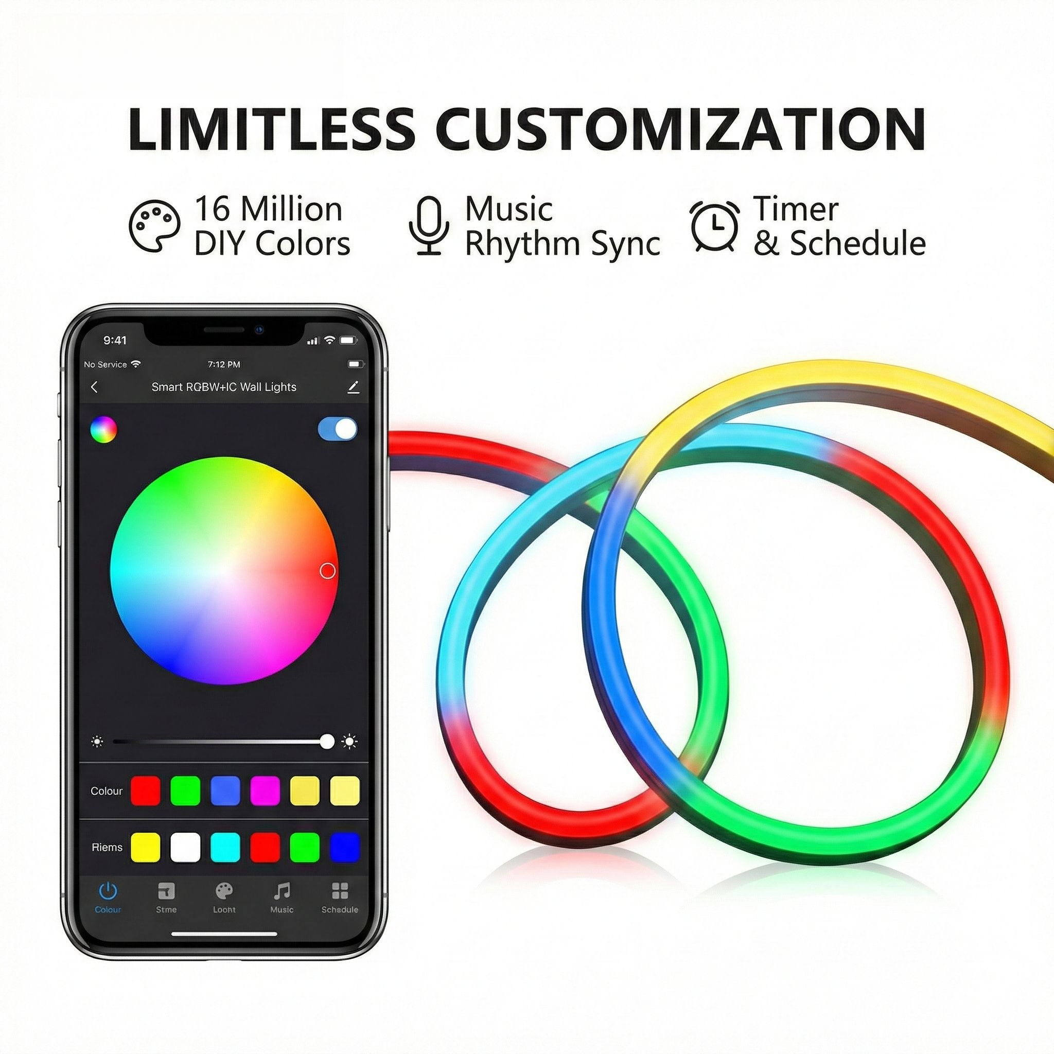 DC 5V USB WS2811 Smart RGBIC Silicone LED Neon Strip Light IP67 Waterproof Addressable Dream Color App Music Sync Flexible Rope