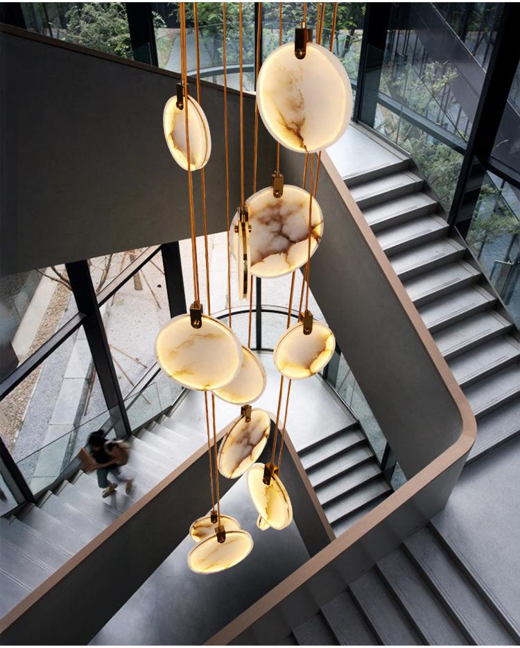 Modern Villa Stair Chandelier Pendant Light for Villa Luxury Long Minimalist Linear Chandeliers &amp; Pendant Lights
