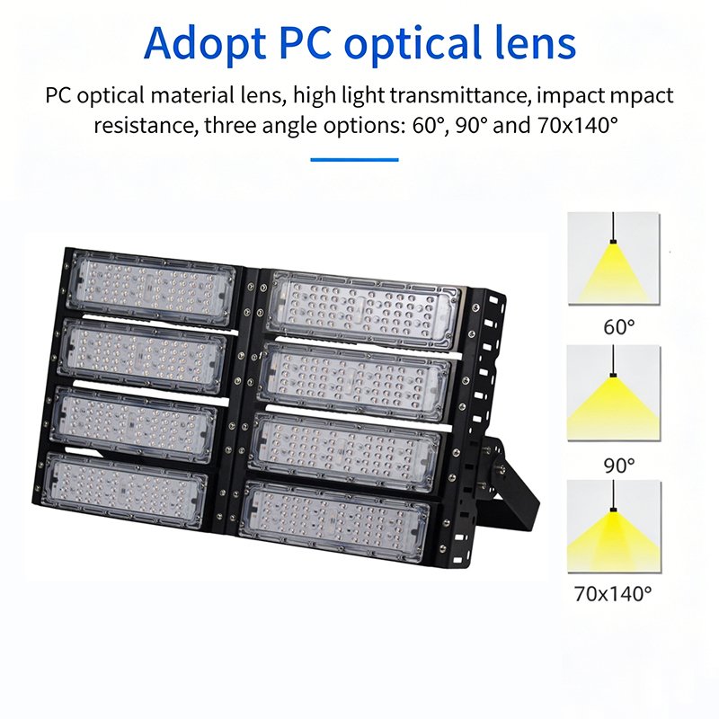 Outdoor Modular LED Flood Lamp 100W 250W 400WDie-cast Aluminum LED Tunnel Light for Highway Construction Workshop Yard Lighting