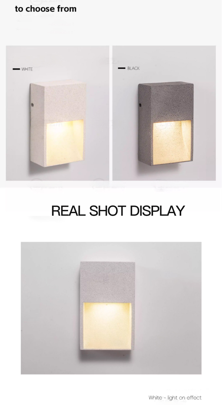 Factory Custom Square Cement Outdoor Wall-mounted Step Light Architectural Outdoor Wall Light Outdoor Pathway Wall Light