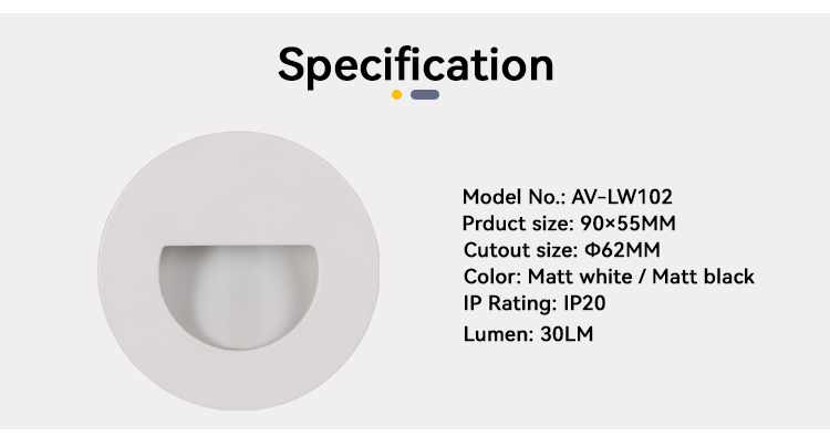 Interior 1W Round LED Corridor Stair Wall Mounted Recessed Corner Case Lights Step Light