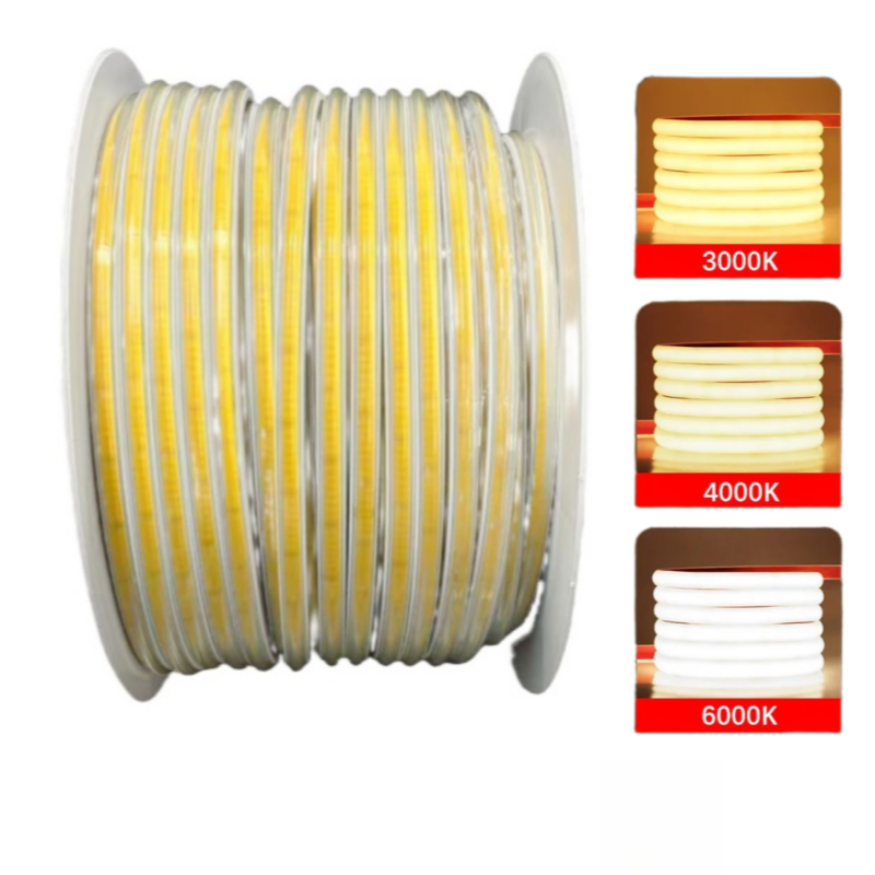 Outdoor Waterproof IP67 COB LED Strip 220V/110V High Voltage Solderless Architectural Lighting Strip Smart Strip Lights