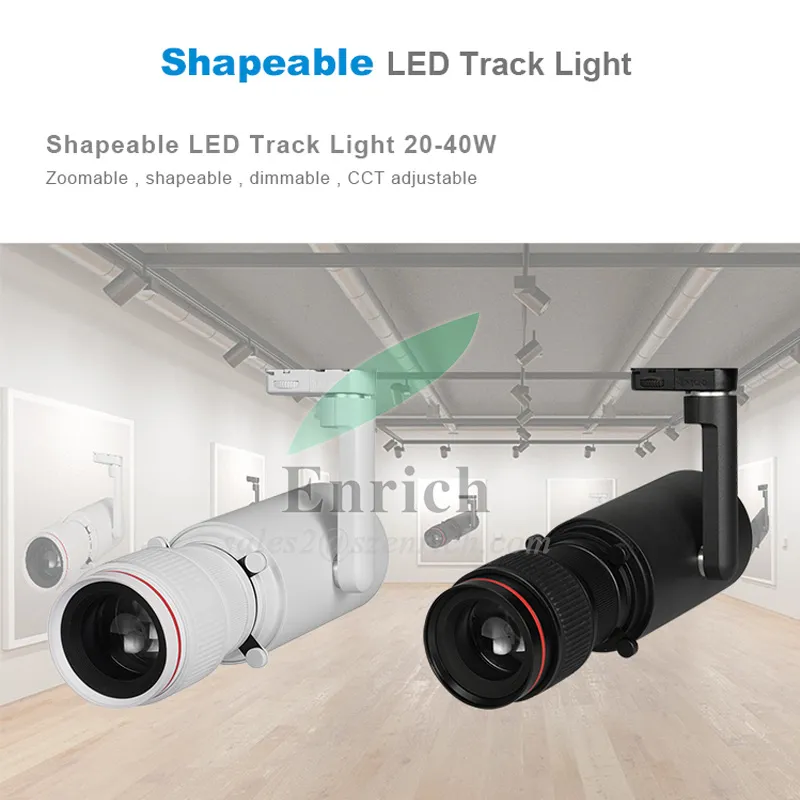 Shapeable & Zoomable 32W COB LED Track Lighting with Nice Design