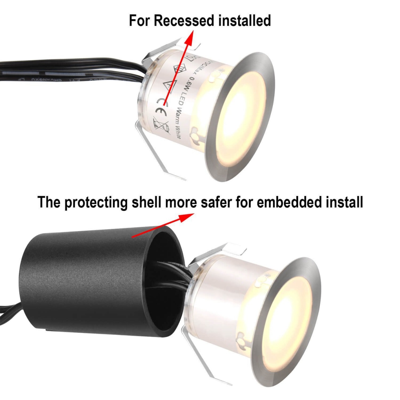 IP67 Waterproof 12V Low Voltage in Ground Outdoor LED Landscape Lighting Recessed LED Deck Light Kits