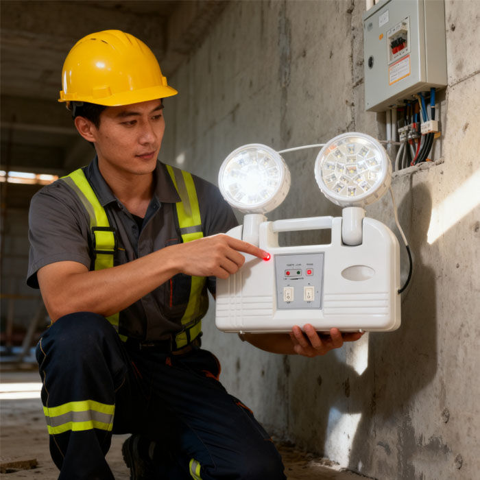 Factory Selling 3 Hours Emergency LED Fire Safety Twin Spot Emergency Lighting With IP65 Battery Backup