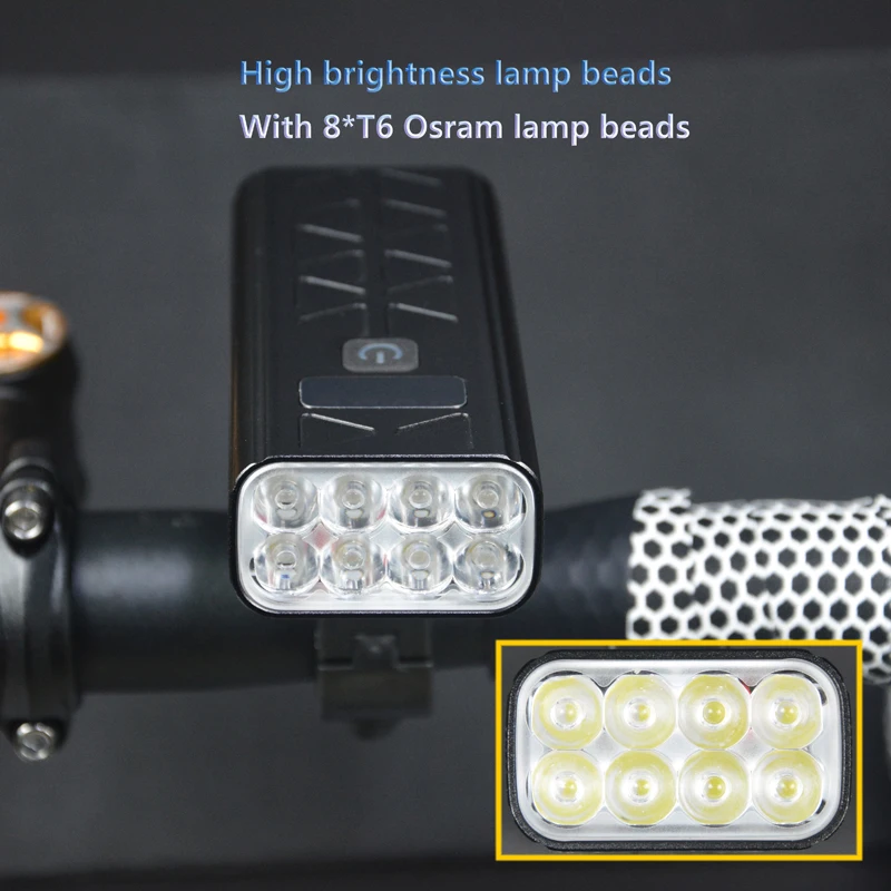 5000 Lumens Aluminum Alloy Front Bike Light LED Emergency Light Source Waterproof with IP65 Rating Road Mountain Night Riding