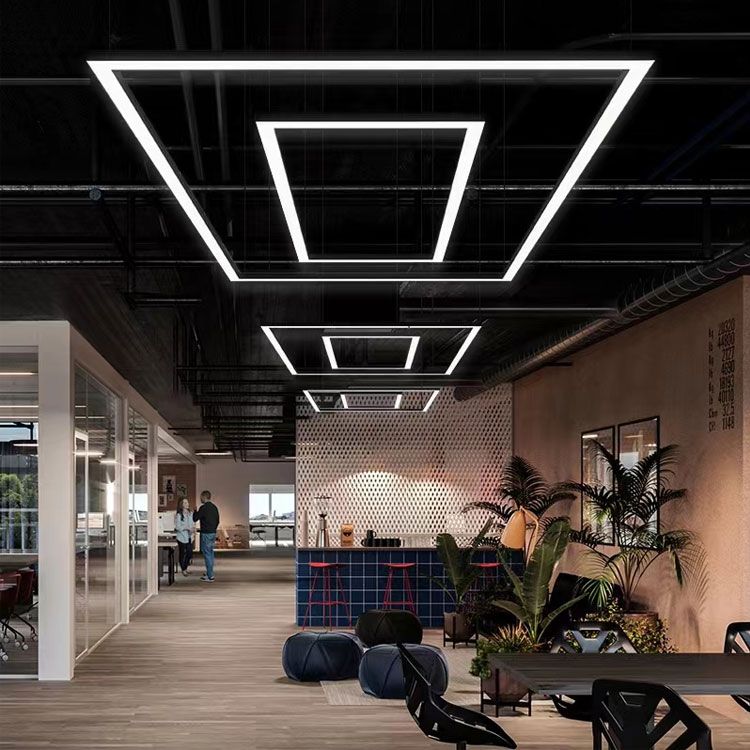 LED Linear Lights Aluminum 2FT 4FT 8FT 6500K IP44 Suspended Linkable Dimmable Office Commercial Batten Fixture Pendant Lamp ETL