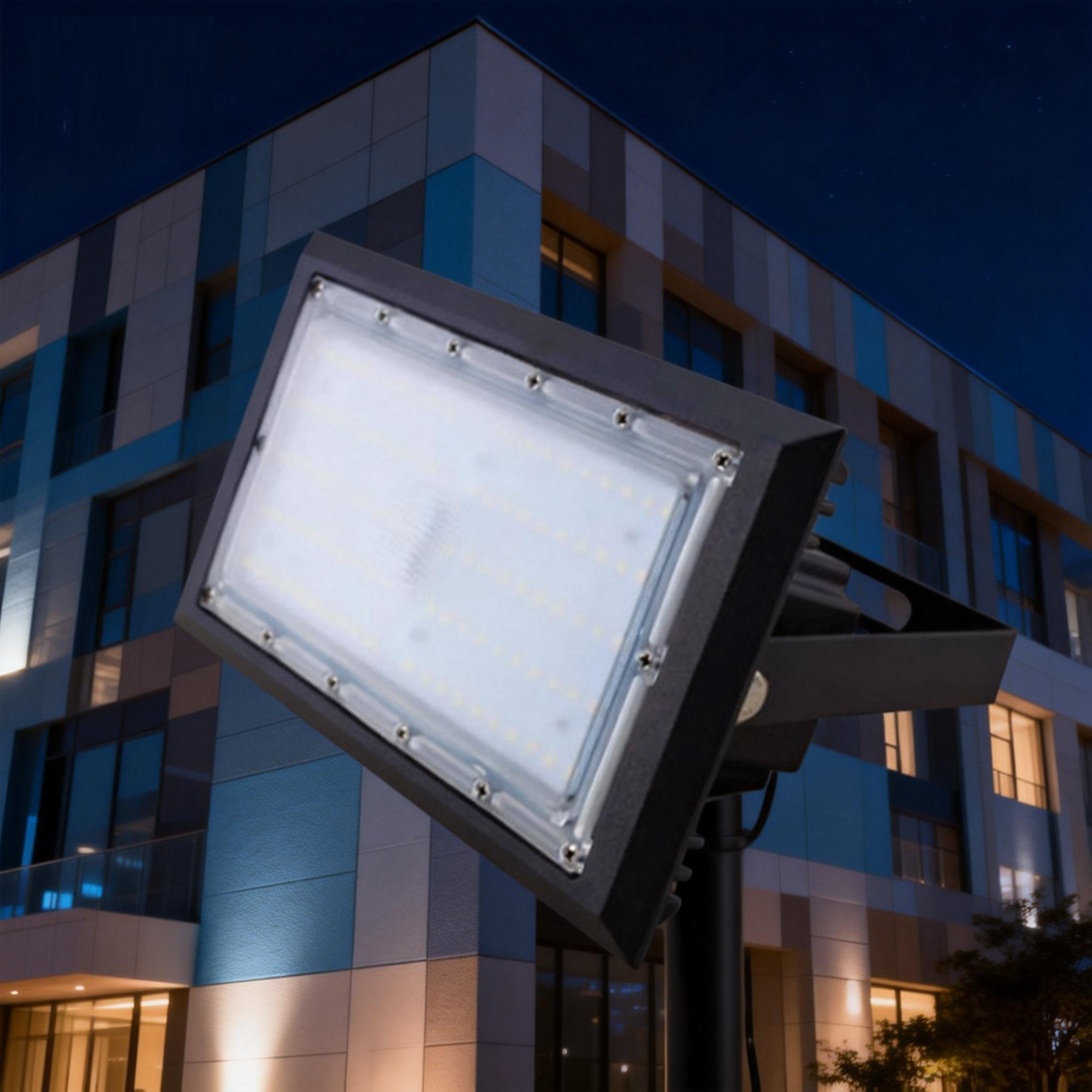 High Brightness IP65 Waterproof Aluminum LED Flood Light 3-Year Warranty Adjustable Beam Angle Lightweight for Outdoor Lighting