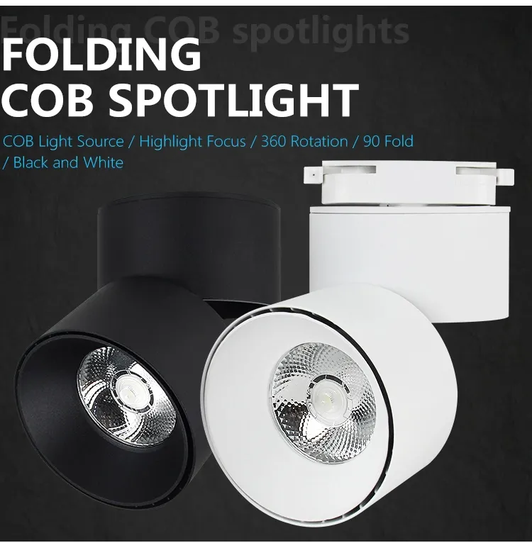 20W COB Track Spot Light Indoor Foldable Commercial LED Track Lighting