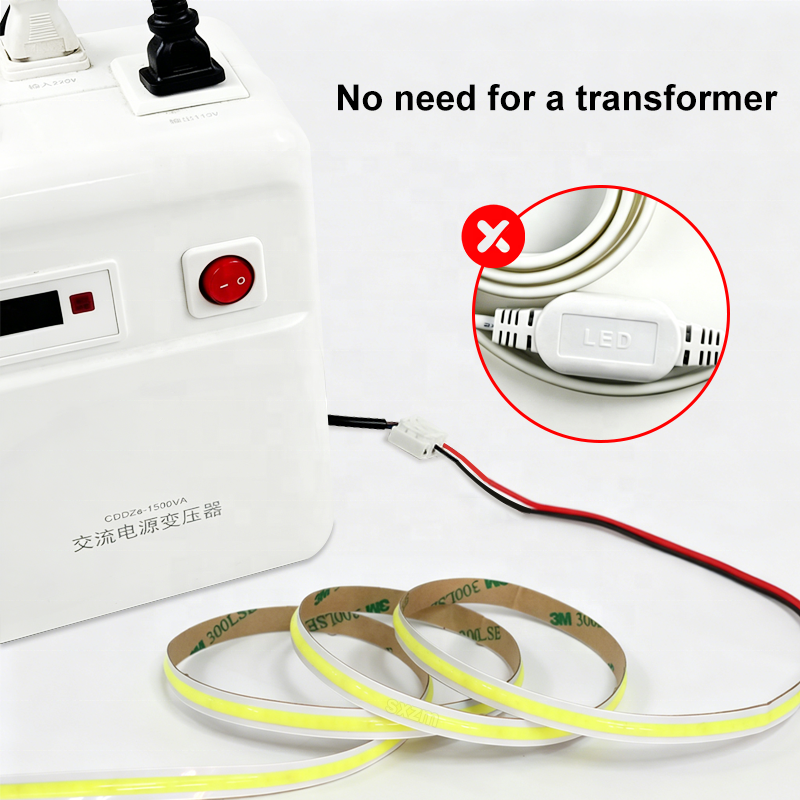 SXZM 220V COB LED Strip Light 288 LEDs High Voltage Flexible Dotless LED Tape IP20 Indoor Lighting