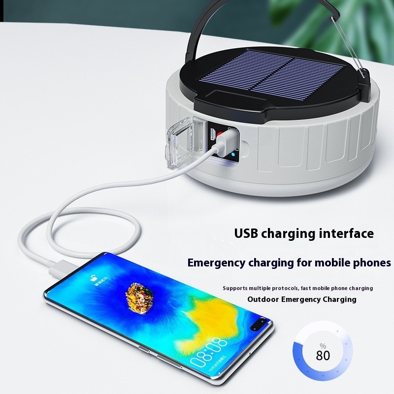 High Brightness USB Rechargeable Tent Light Stall Solar Powered Night Light Emergency Lighting With Remote Control Camping Lamp