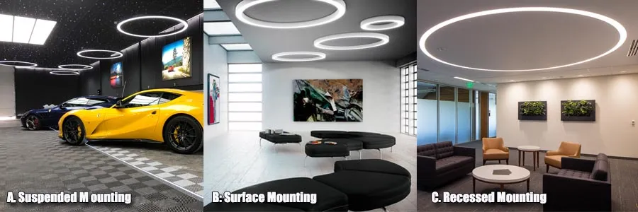 Circular LED Pendant Light mounting ways