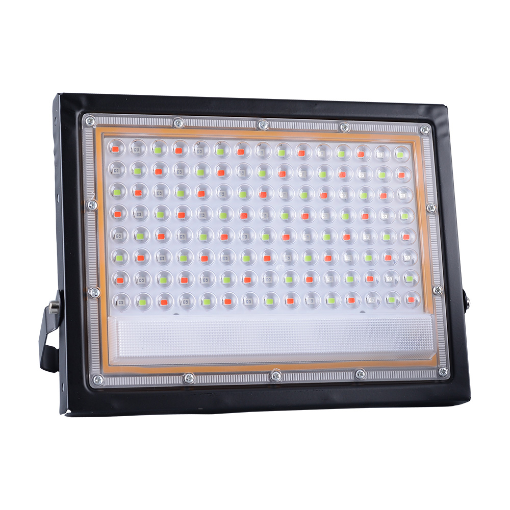 Modern Led RGB Flood Light Iron 50w/100w High Heat Dissipation 185v-265V Adjustable for Outdoor Courtyard &amp; Street Floodlight