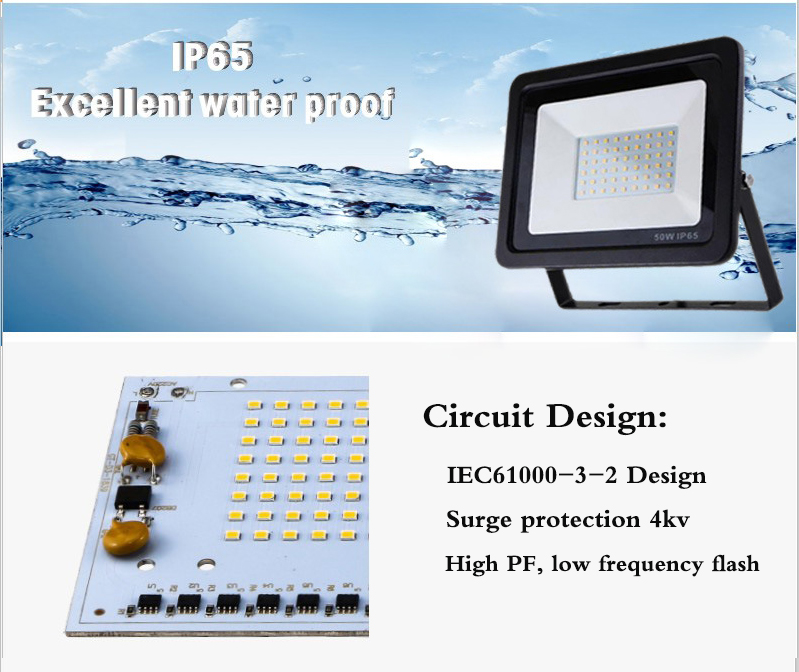Waterproof IP66 100W LED Flood Light Projector Aluminum Housing SMD Chip
