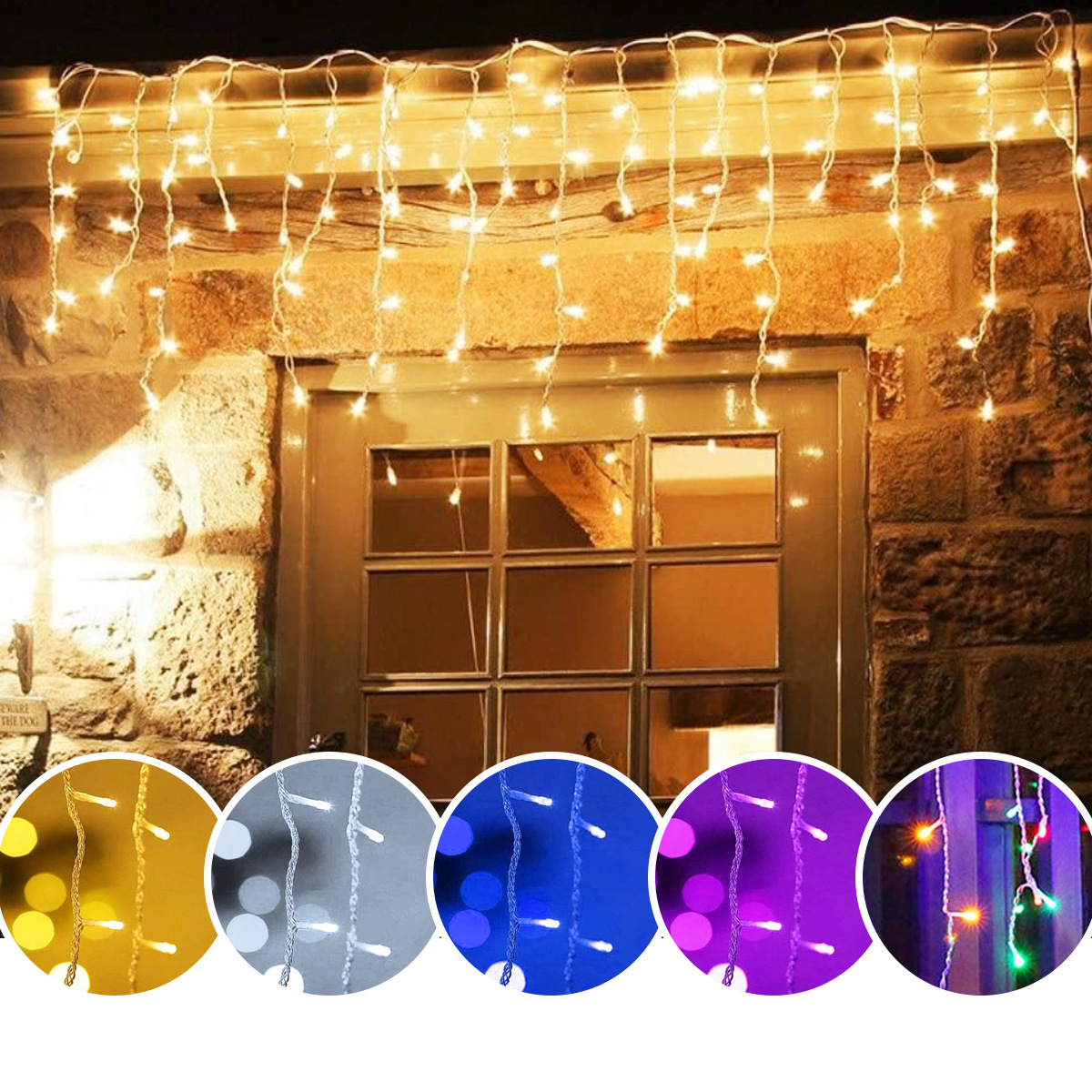 Custom LED Ice Strip Lights Red Atmosphere Net and Waterfall Solar Lights with IP44/IP65 Rating Wedding Decoration Supplies