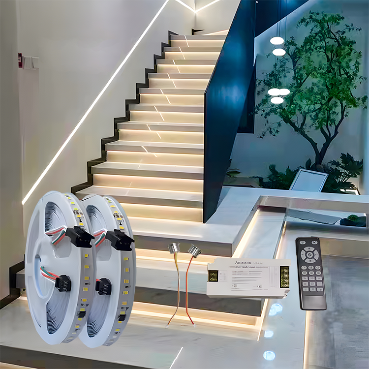 New Factory 24V Smart LED Stair Step Strip Light WS2811 IC Body Motion Sensor Control Chasing Running Water Effect