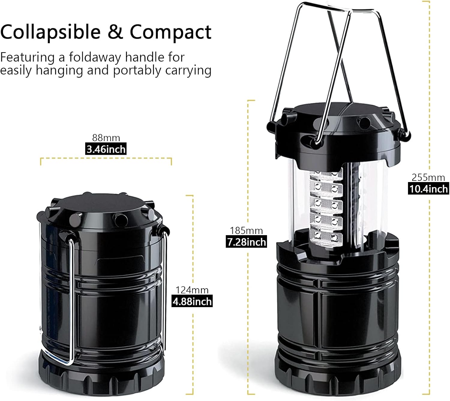 1 Pack IPX4 Waterproof LED Camping Lanterns Brightness Adjustable Survival Lights For Home Emergency Hiking Power Outages