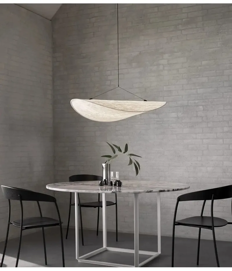 Japanese Wabi Sabi Pendant Lightings Handmade Paper LED Chandelier