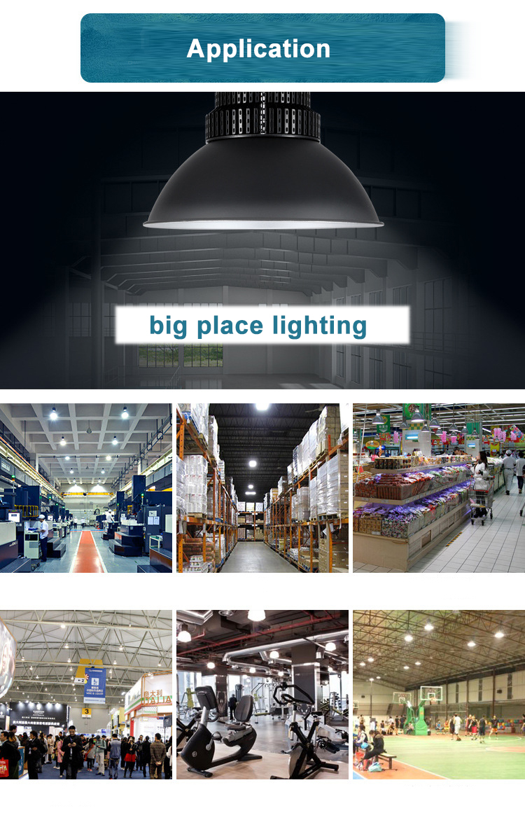Led High Bay Light 100w Indoor Highbay 200w Warehouse Garment Factory Workshop Industrial Lighting Canopy Lights